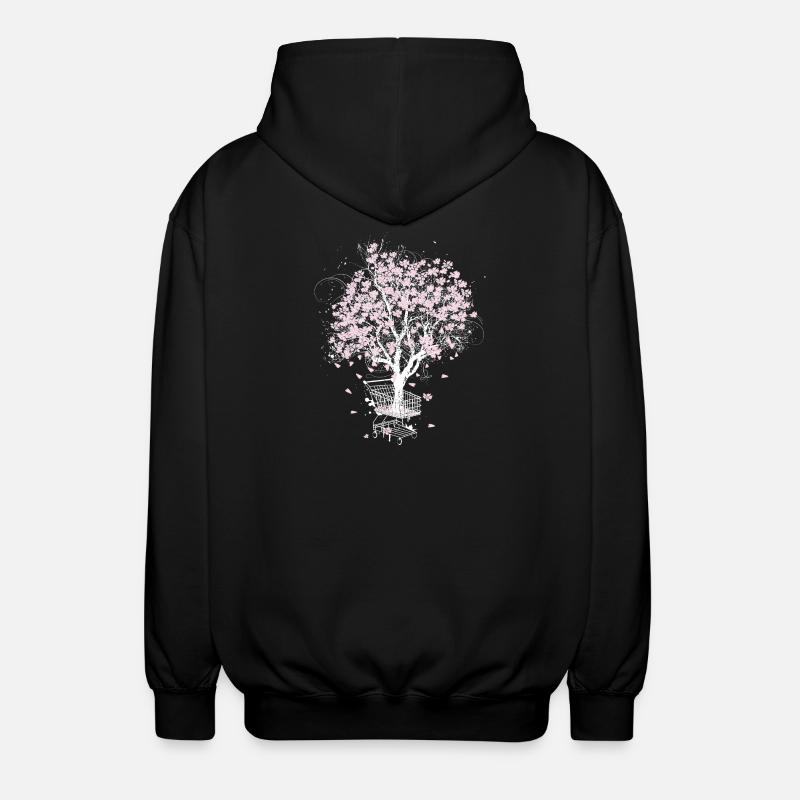 Cerisier en fleurs dans le panier - Veste à capuche unisexe - noir