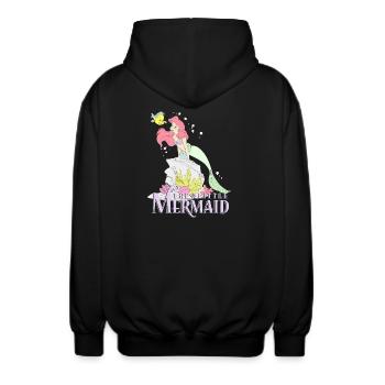 Arielle Die Kleine Meerjungfrau Auf Felsvorsprung - Unisex Kapuzenjacke - Schwarz - Hinten - AI Model Male 185 light (185cm)