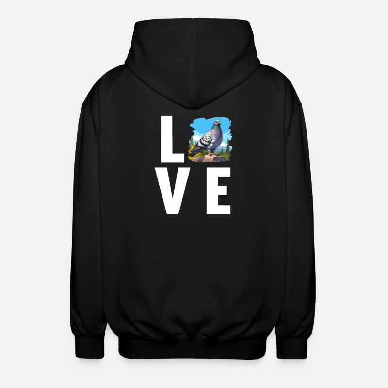 Tauben Taube - Unisex Kapuzenjacke - Schwarz