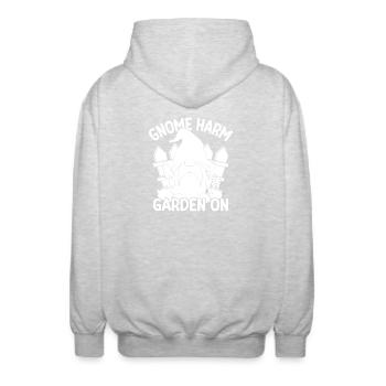 Gnome Costume Men Gnome Harm Garden On Gnome - Unisex Hooded Jacket - light heather grey - Back - AI Model Male 185 light (185cm)
