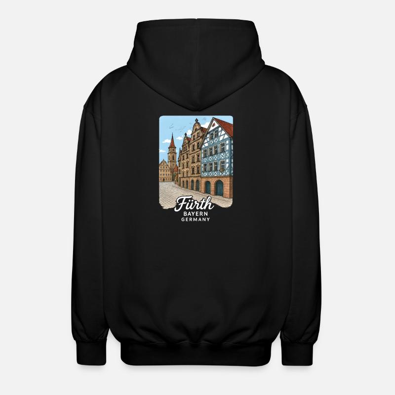 Fürth - Unisex Kapuzenjacke - Schwarz