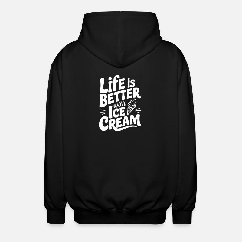 Life is Better with Cream - Unisex Hooded Jacket - black