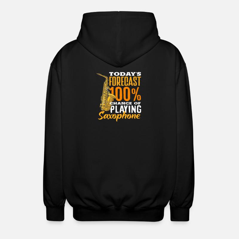 La prédiction d’aujourd’hui Saxophone Saxophone Jazz - Veste à capuche unisexe - noir