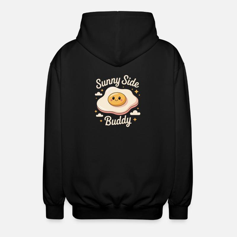 Fried Egg - Sunny Side Buddy - Unisex Hooded Jacket - black