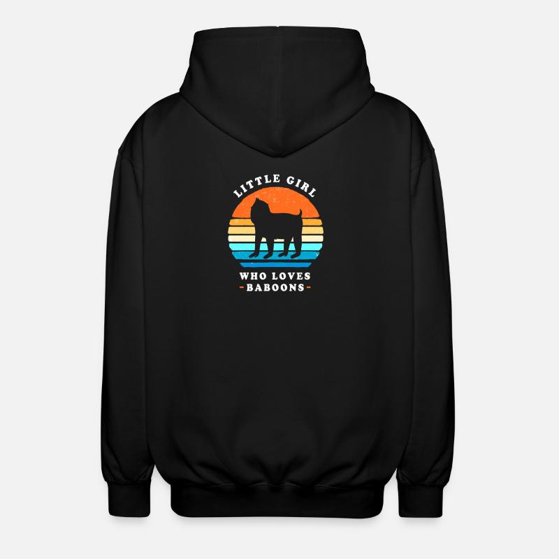 Pavian Primat Affe Affen Baboon - Unisex Kapuzenjacke - Schwarz