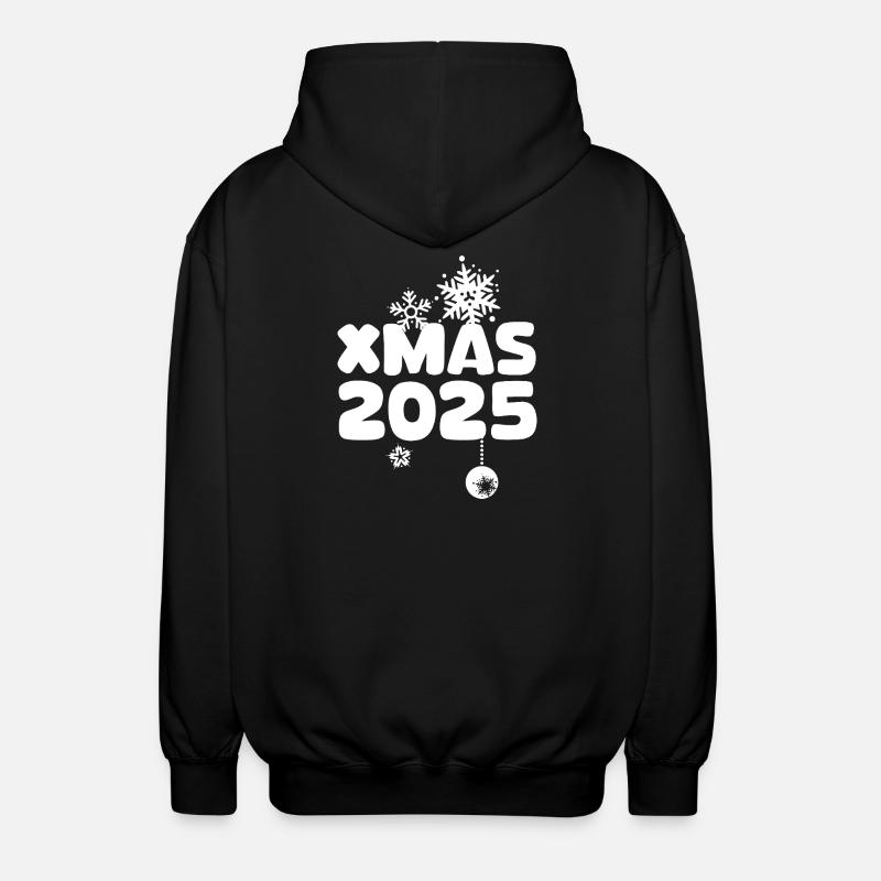 XMAS 2025 with snowflake design - Unisex Hooded Jacket - black