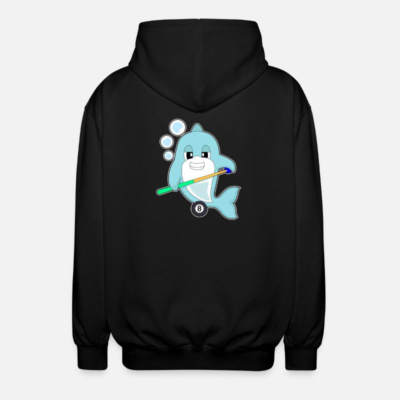 Dolphin Billiard Cue Sport - Veste à capuche unisexe - noir