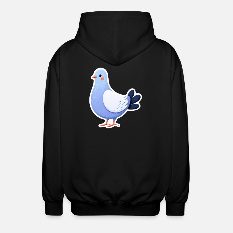 Illustration d’autocollants de colombe bleue - Veste à capuche unisexe - noir