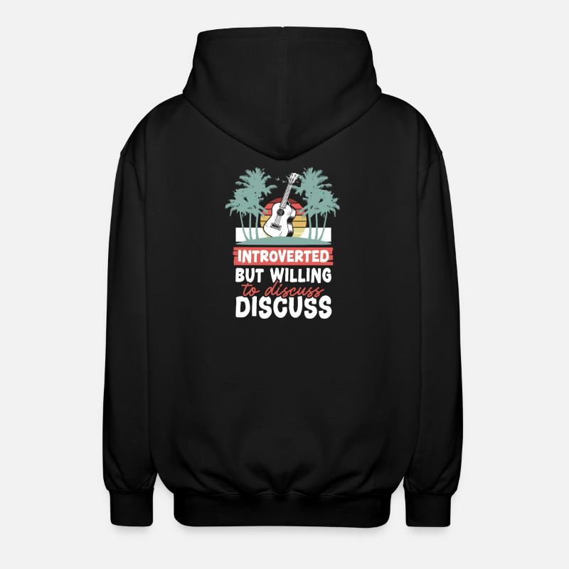 Ukulélé hawaïen Ukulélé introverti - Veste à capuche unisexe - noir