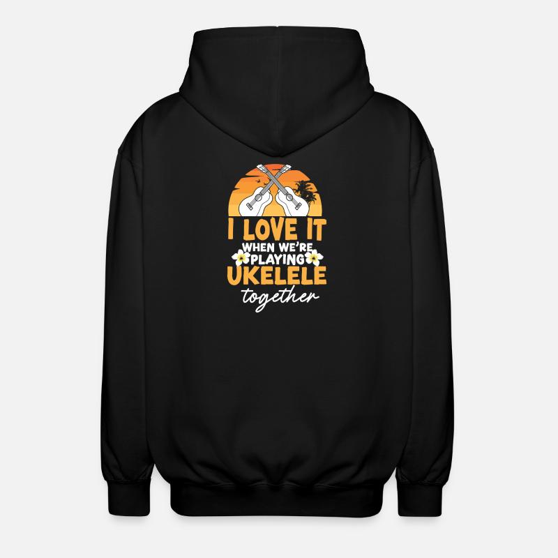 Amis du ukulélé hawaïen - Veste à capuche unisexe - noir