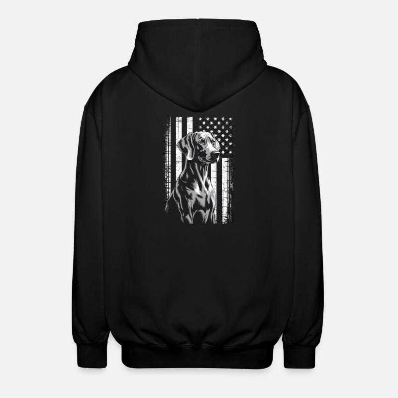 Chien gris avec rayures étoilées - Veste à capuche unisexe - noir