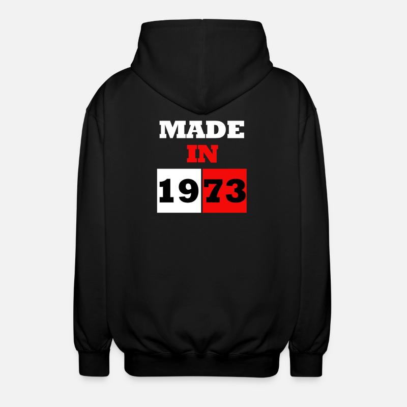 Made in 1973 Anniversaire Retro Bloc - Veste à capuche unisexe - noir