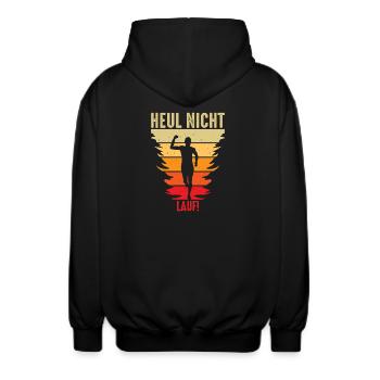 Joggen Geschenk Jogger Laufsport Sport Fitness - Unisex Kapuzenjacke - Schwarz - Hinten - AI Model Male 185 light (185cm)