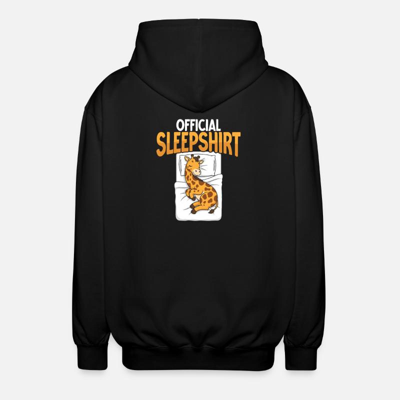 Giraffe im Bett Schlafhemd - Unisex Kapuzenjacke - Schwarz
