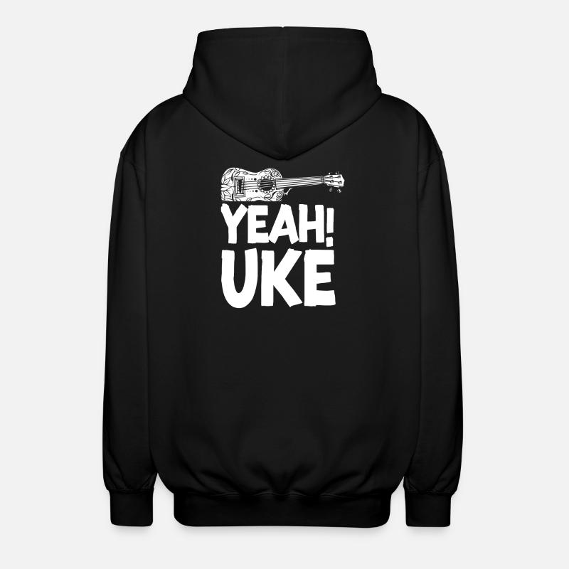 Hawaiian Ukulele Uke yes! Uke - Unisex Hooded Jacket - black