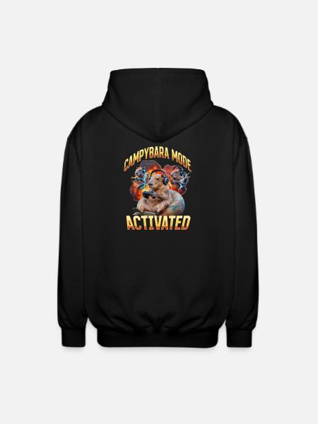 Funny Gaming Gamer Capybara - Unisex Kapuzenjacke - Schwarz