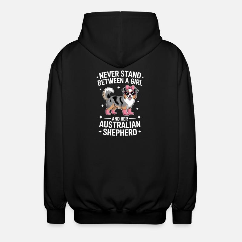 Australian Shepherd Saying Shepherd Gift - Unisex Hooded Jacket - black