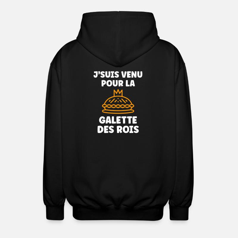 Humour galette des rois - Veste à capuche unisexe - noir