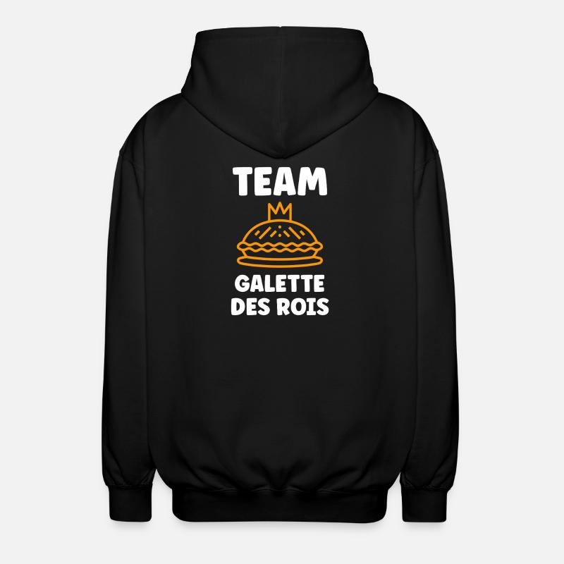 Humor galette des rois - Unisex Hooded Jacket - black
