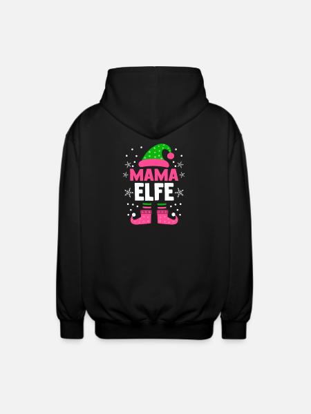 Weihnachten Familie Mutter Mama Elfe - Unisex Kapuzenjacke - Schwarz
