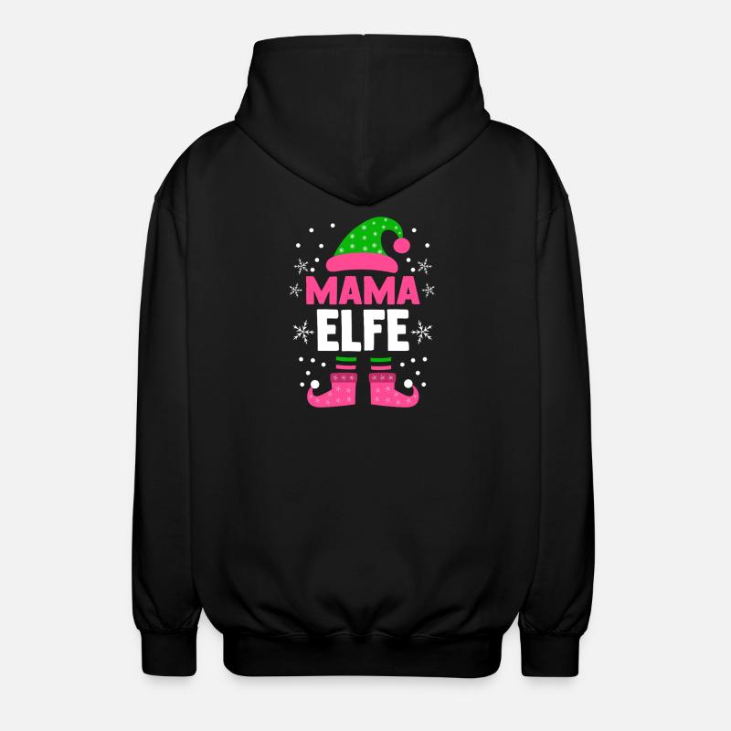 Weihnachten Familie Mutter Mama Elfe - Unisex Kapuzenjacke - Schwarz