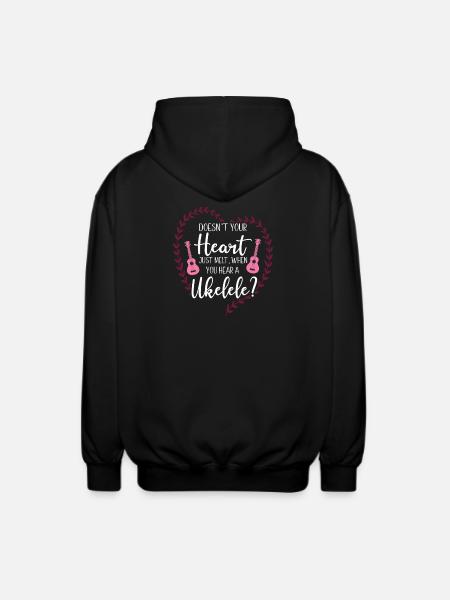 Hawaiian Ukulele Uke Doesn't Your - Unisex Hooded Jacket - black