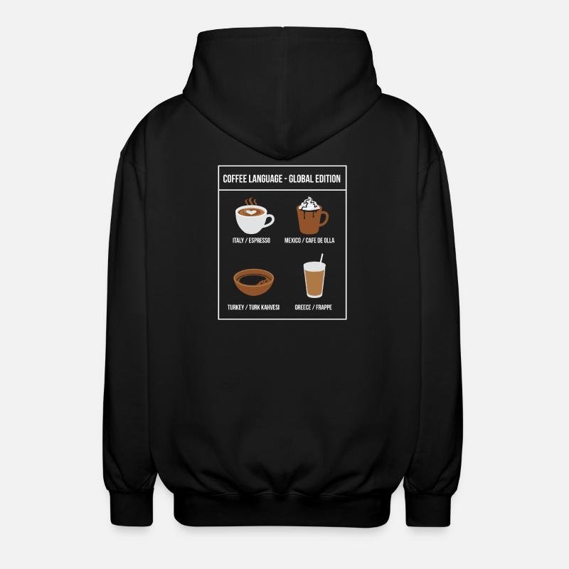 Coffee Language Global Edition - Unisex Hooded Jacket - black