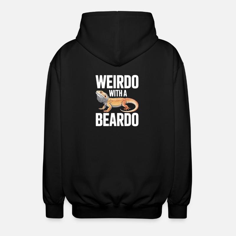 Weirdo with a Beardo - Unisex Hooded Jacket - black