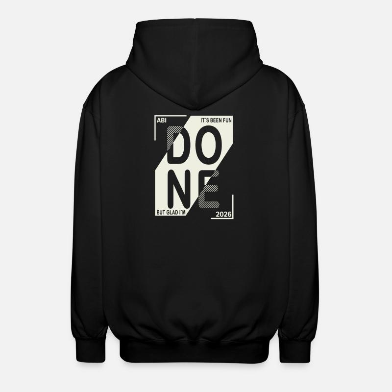 Done 2026 – Abi geschafft Design - Unisex Kapuzenjacke - Schwarz