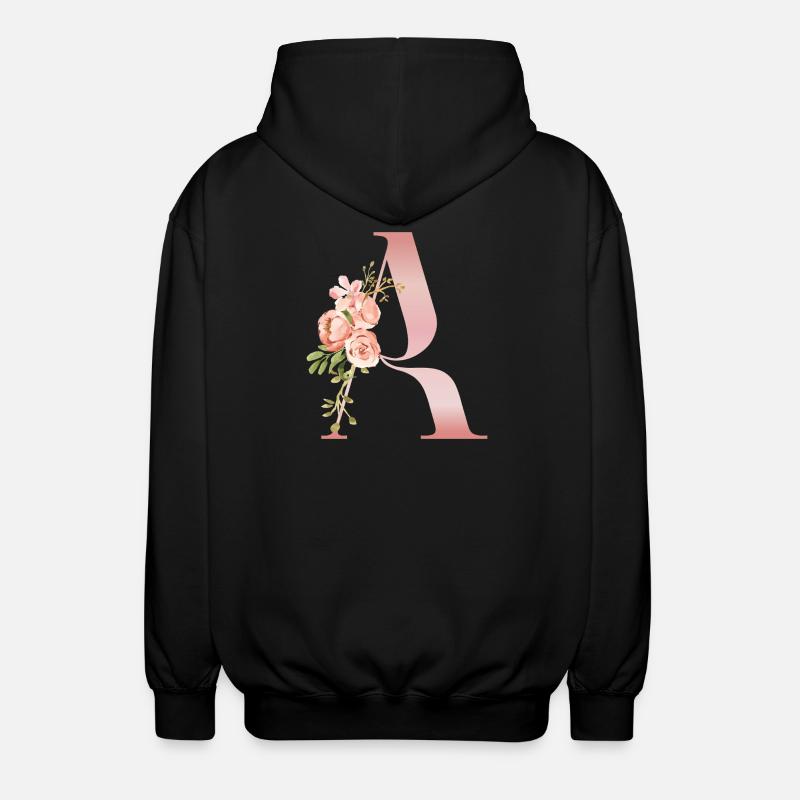 Monogramm Ein Pastellblume - Unisex Kapuzenjacke - Schwarz