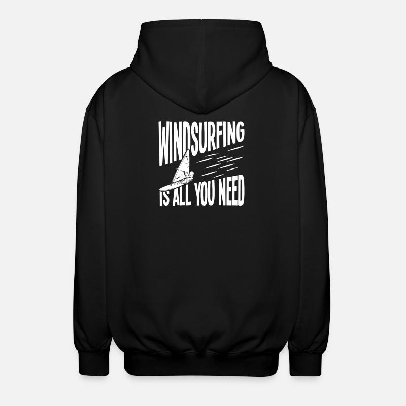 Windsurfing: Everything you need - Unisex Hooded Jacket - black