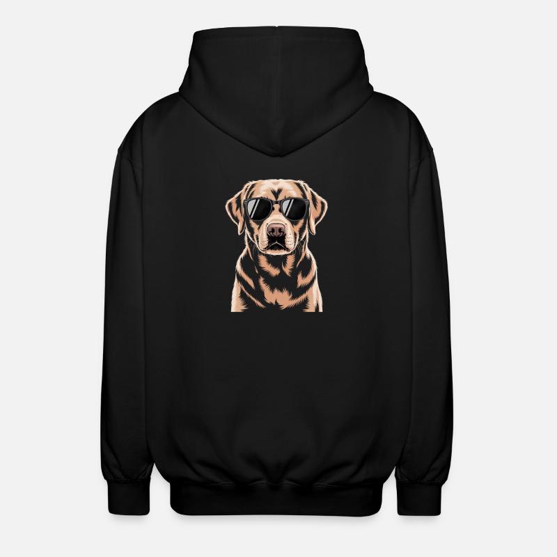 Brown Labrador - Unisex Hooded Jacket - black