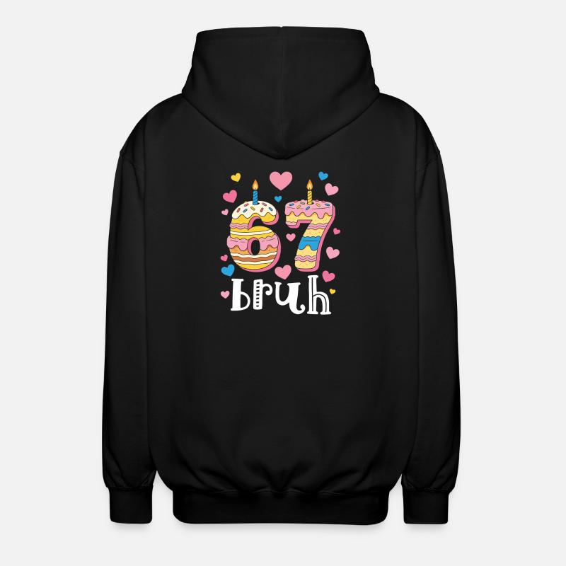 Cœur de Donut d’anniversaire 67 - Veste à capuche unisexe - noir