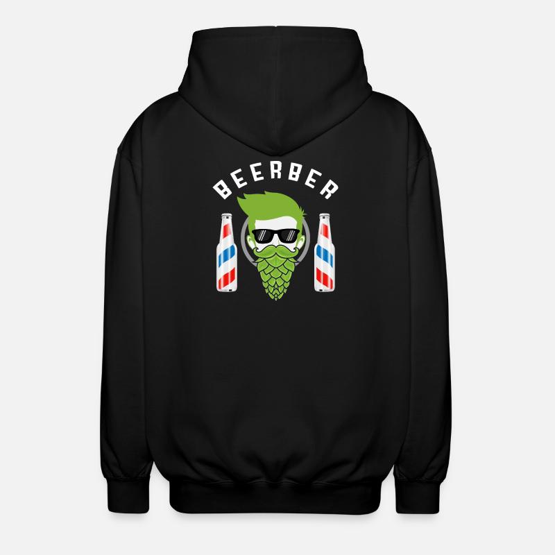 Beerber – Barber & Beer - Unisex Kapuzenjacke - Schwarz