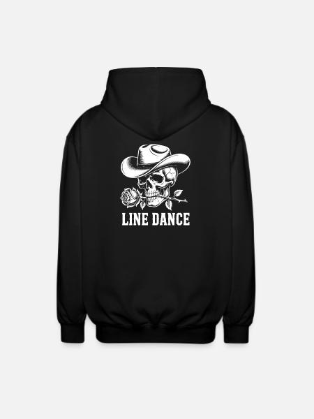 Skull Cowboy Line Dance - Unisex Hooded Jacket - black