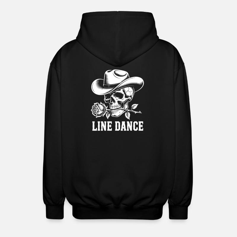 Skull Cowboy Line Dance - Unisex Kapuzenjacke - Schwarz