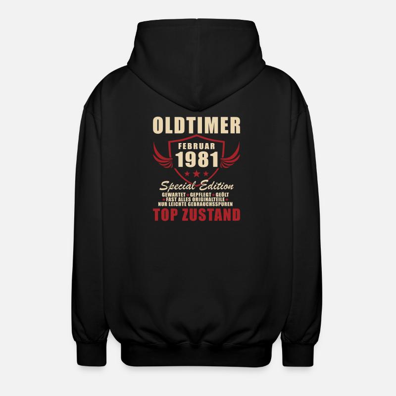 February 1981 Birthday Oldtimer 1981 - Unisex Hooded Jacket - black