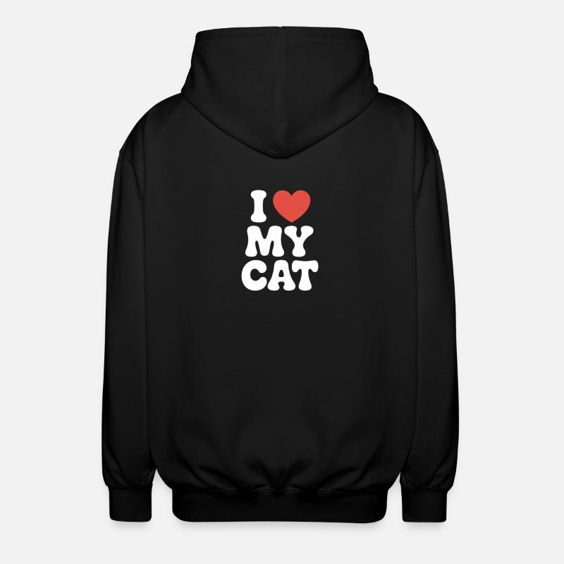 J’aime mon chat - Veste à capuche unisexe - noir
