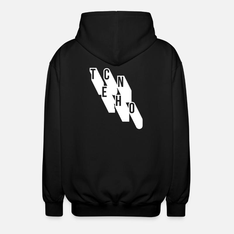 Techno-Musik geometrisches Logodesign - Unisex Kapuzenjacke - Schwarz