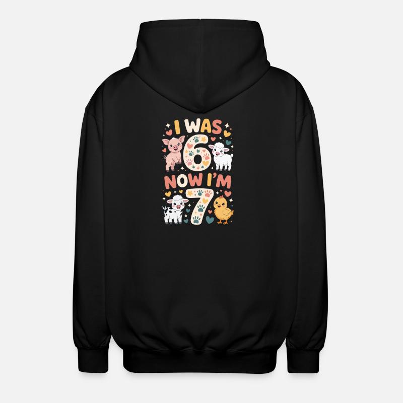 Anniversaire 7 ans : Imprimé animal - Veste à capuche unisexe - noir