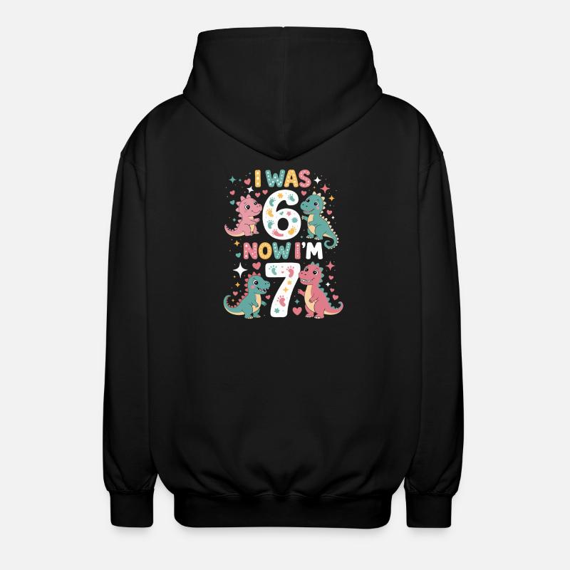 From six to seven dinosaurs - Unisex Hooded Jacket - black