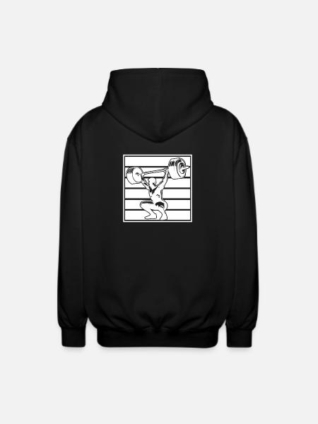 Powerlifting Bodybuilder Weightlifter Gym - Unisex Hooded Jacket - black