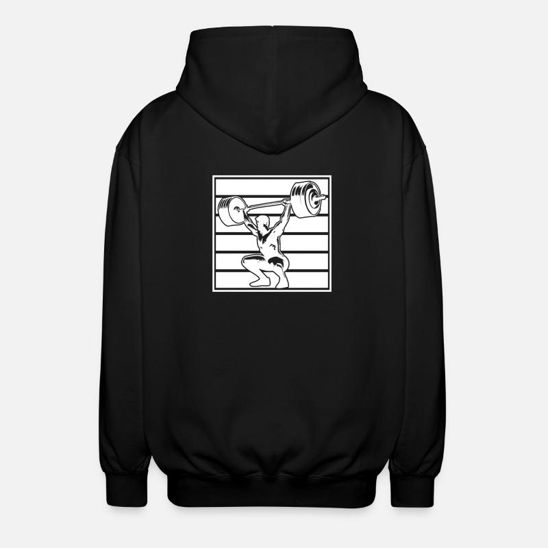 Powerlifting Bodybuilder Weightlifter Gym - Unisex Hooded Jacket - black