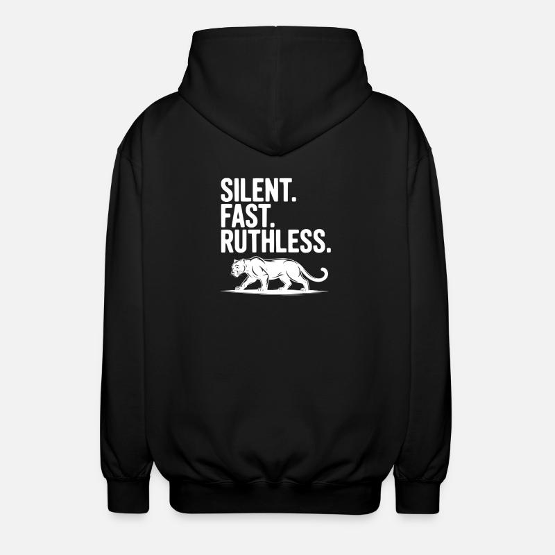 Silent. Fast. Ruthless. - Unisex Hooded Jacket - black