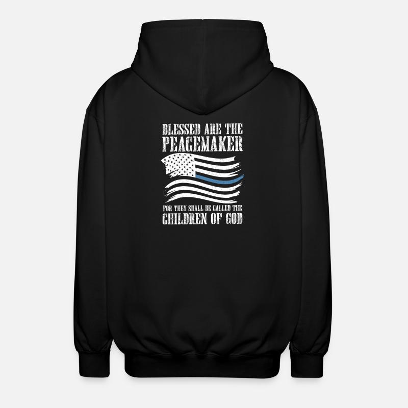 Peacemaker Flag Bible Verse Shirt - Unisex Hooded Jacket - black