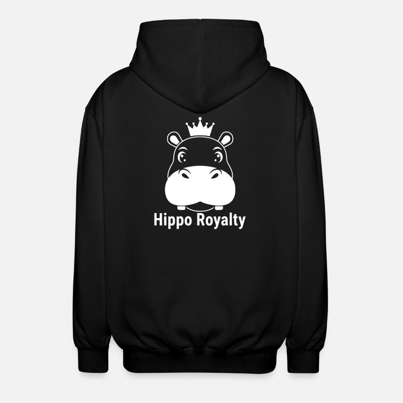 Hippo Royalty Nilpferd König Spruch - Unisex Kapuzenjacke - Schwarz