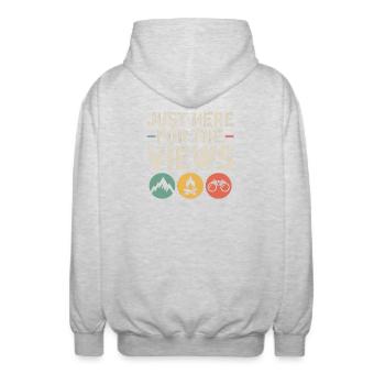 Outdoor Views Graphic - Unisex Hooded Jacket - light heather grey - Back - AI Model Male 185 light (185cm)