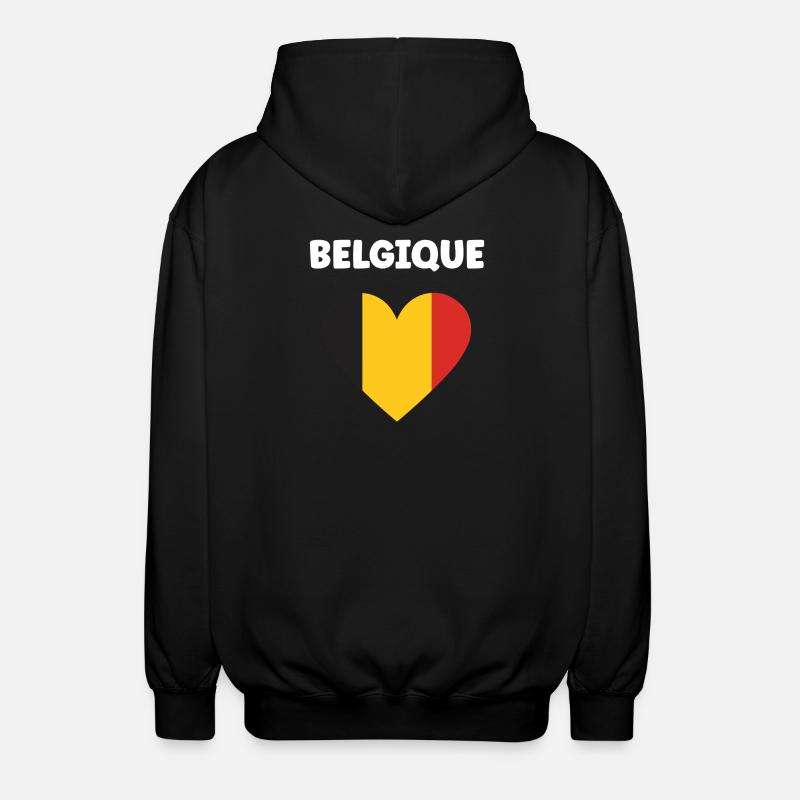 Belgische Herz-Trikolore - Unisex Kapuzenjacke - Schwarz