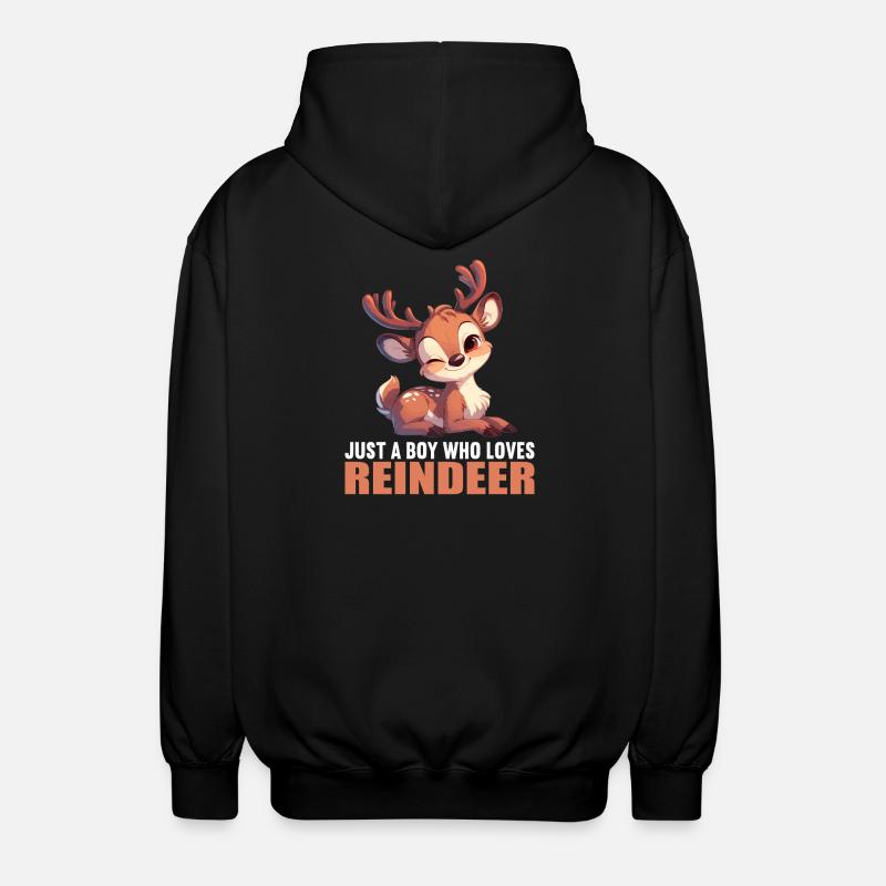 Rentiere Rentier - Unisex Kapuzenjacke - Schwarz