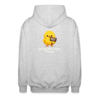 Hühnermathematik Zu Viele Hühner Im - Unisex Kapuzenjacke - Hellgrau meliert - Hinten - AI Model Male 185 light (185cm)